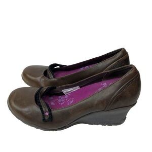 MERRELL Performance Leather Mary Jane Gripped Shoes Brown